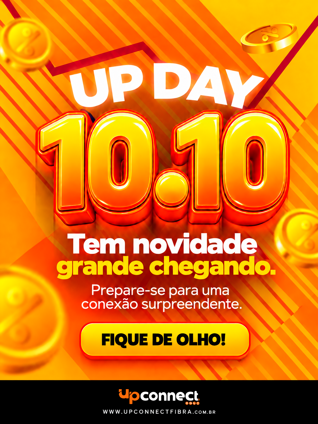 Logo UP Connect branco no rodapé preto